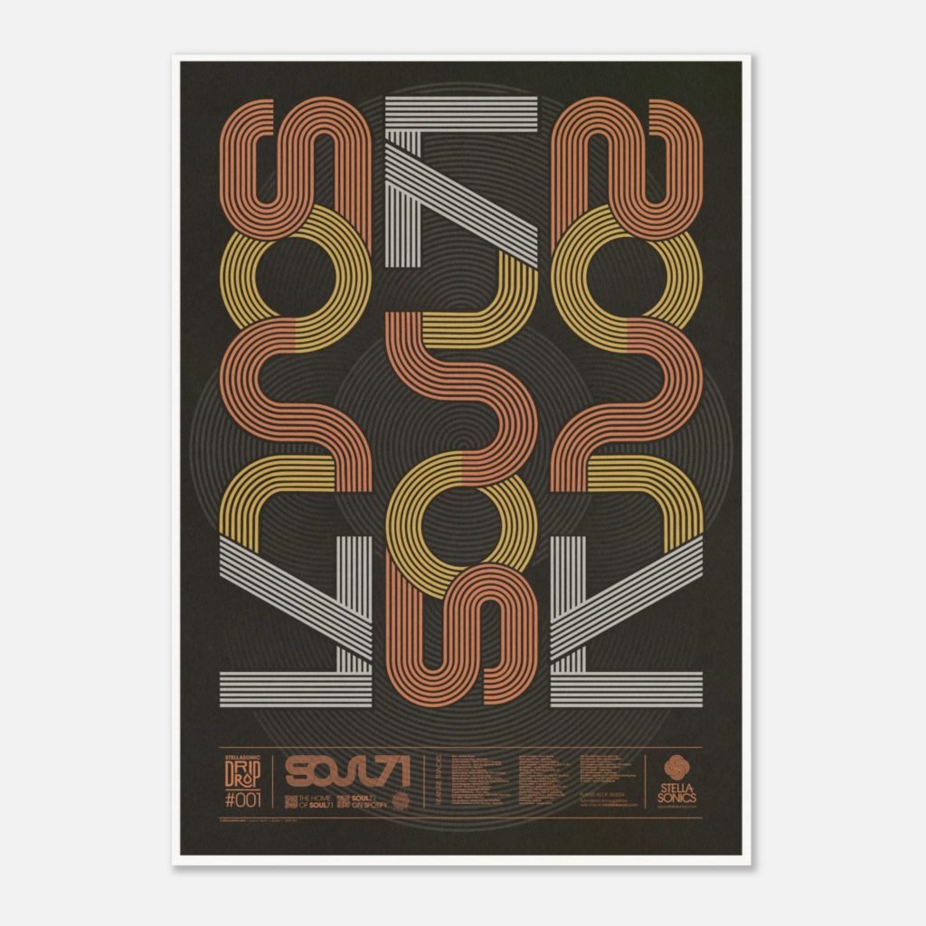 SOUL71 Typographic WALL ART PLAYLIST PRINT DARK
