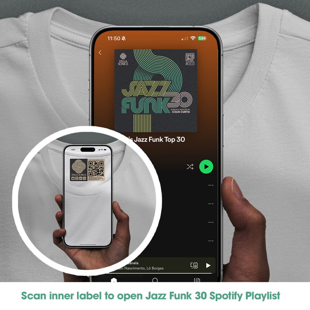 jazz funk 30 QR code scan to open Spotify