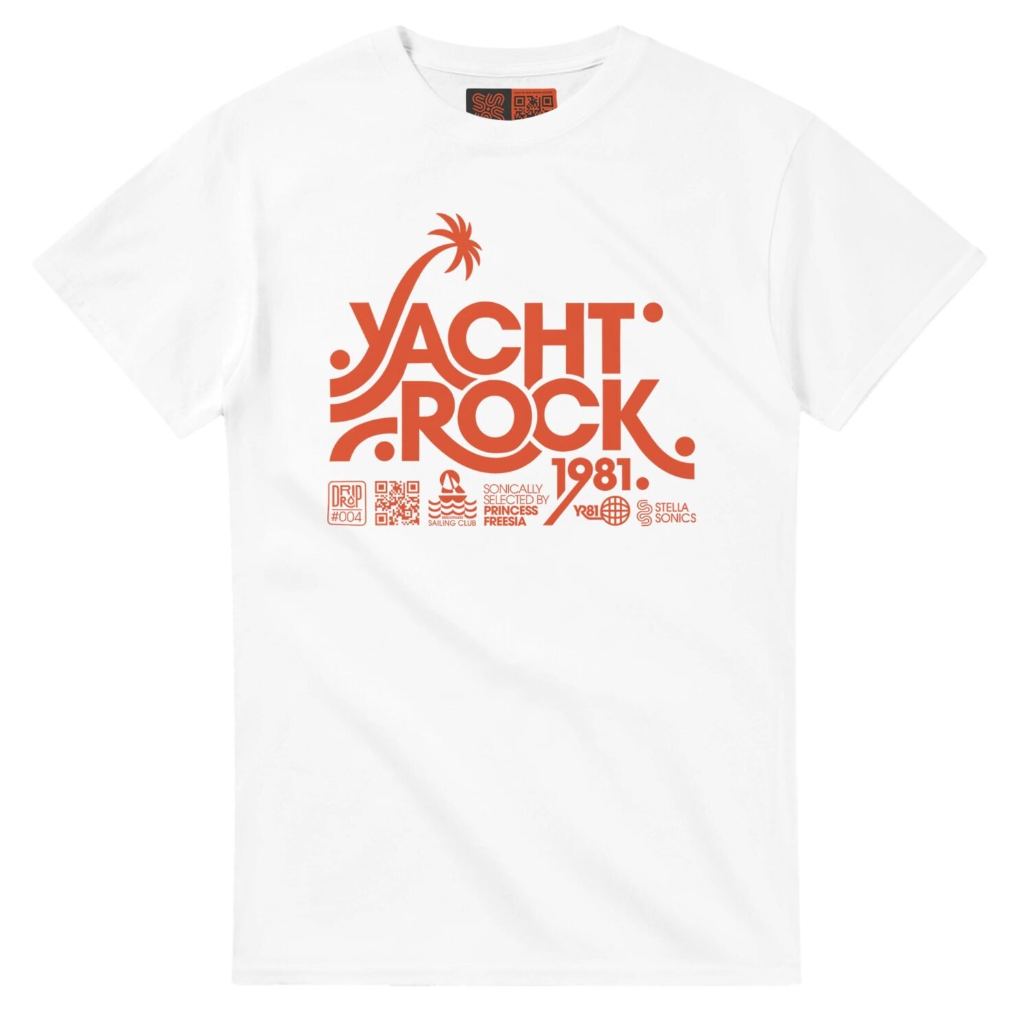 Orange Yacht Rock 1981 Graphic on White T-Shirt