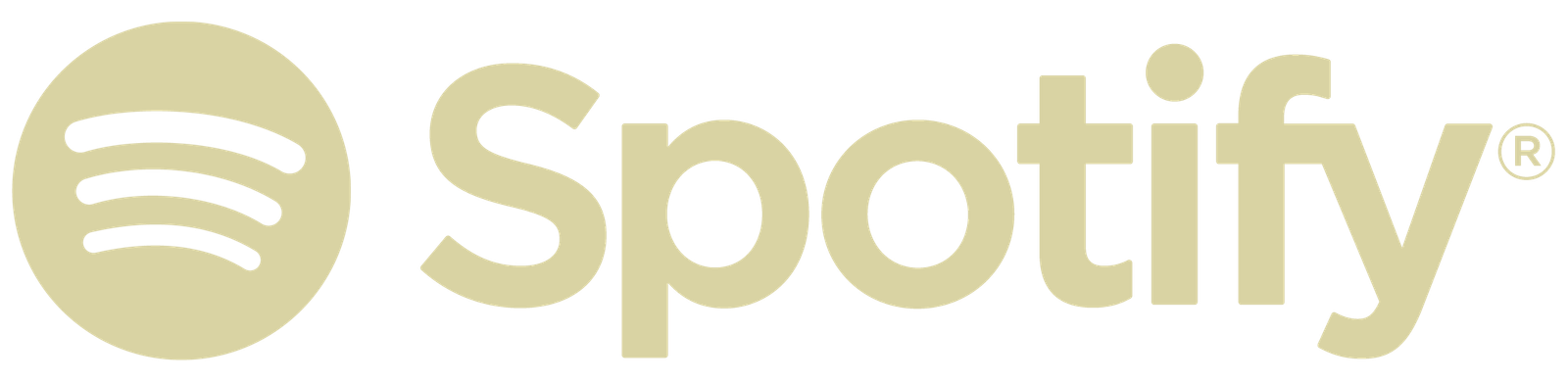 Spotify logo in cream